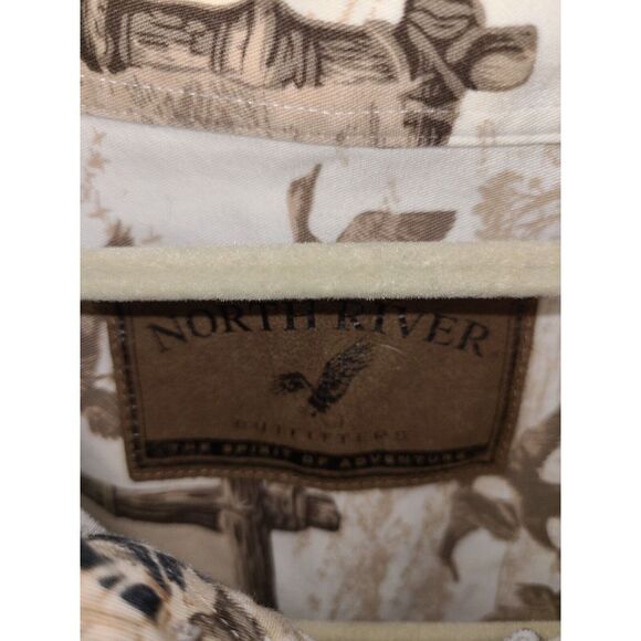 North River Outfitters Hunting Dog Print Mens Button Down Size L - Picture 5 of 9